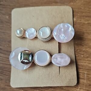 New Elegant Pink and Gold Hair Clips Barrette Alligator Clip